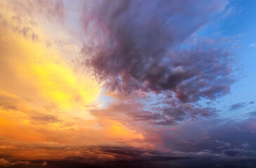 red bright clouds