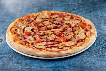 italian pizza on the dark background
