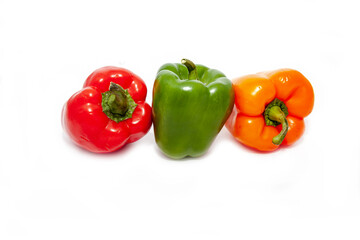 Red, green, orange. Bell pepper