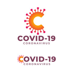 Letter C - Corona virus / Covid 19 logo