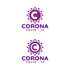 Letter C Corona virus Logo