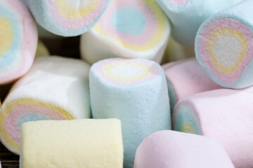 Obraz na płótnie Canvas soft cylindrical marshmallows