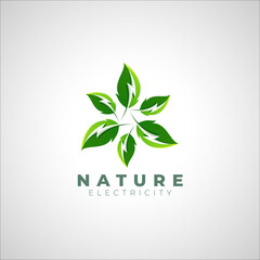 Nature Electricity Logo - clean energy solution Logo