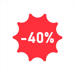 vector illustration Figures of discounts 40 percent on white background