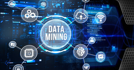 Internet, business, Technology and network concept. Data mining concept