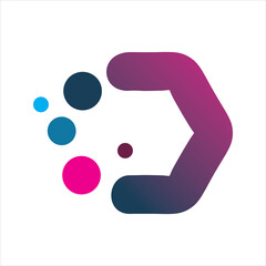 creative bubble hexagon arrow logo design