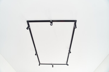 Modern LED black track lights in the interior