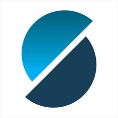 blue circle letter s logo design