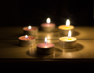 burning candles in the mirror