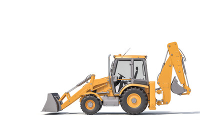excavator scraper on the white background.
