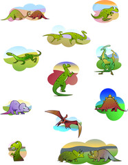 Funny dinosaurs collection