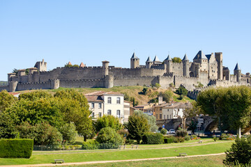 Fototapeta na wymiar Carcassonne with the medieval fortress
