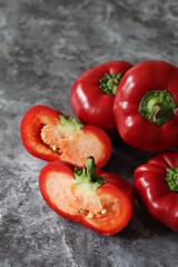 small red peppers, red pepper cut in half, red vegetables