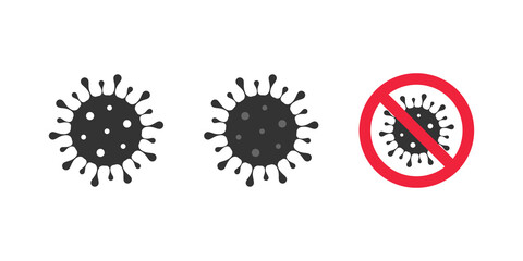 Bacteria cell Icon. Coronavirus icon. Novel bacteria. Dangerous virus sign. Vector illustration