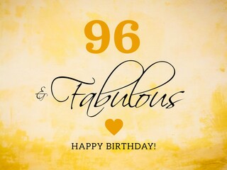 96th birthday card wishes illustration