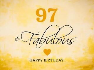 97th birthday card wishes illustration