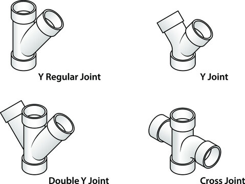 PVC pipe fittings: a selection of Y joints.