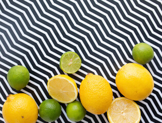 yellow lemons on a flat lay