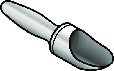 A stainless steel ice cream scoop.