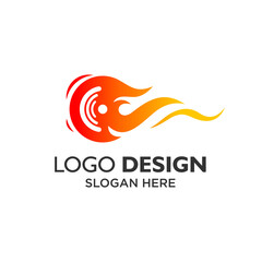 Hot wheel logo design template
