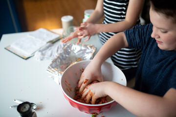 making dinner together