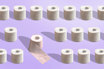 creative idea with toilet paper on pastel trendy background