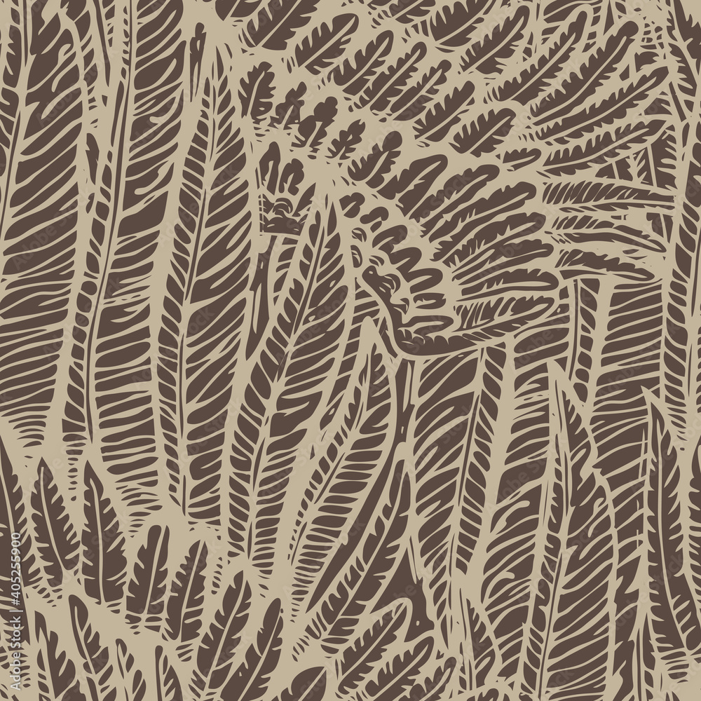 Wall mural vector image of abstraction in the style of old blurry manuscript graphics can be used as wallpaper 