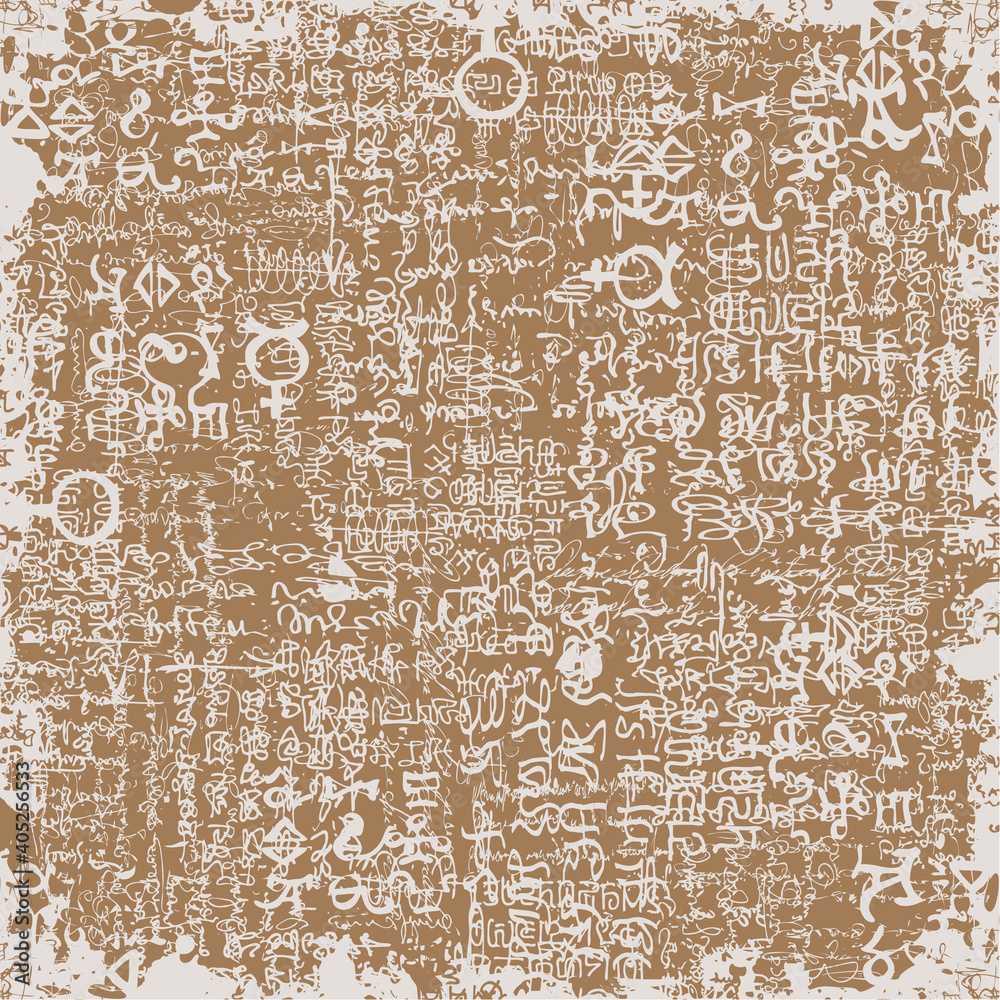 Wall mural vector image of abstraction in the style of old blurry manuscript graphics can be used as wallpaper 