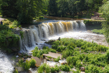 Keila waterfall in Estonia. Summer, long exposure ar daytime.