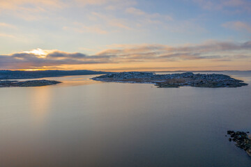 Sunset in Gothenburg drone photo