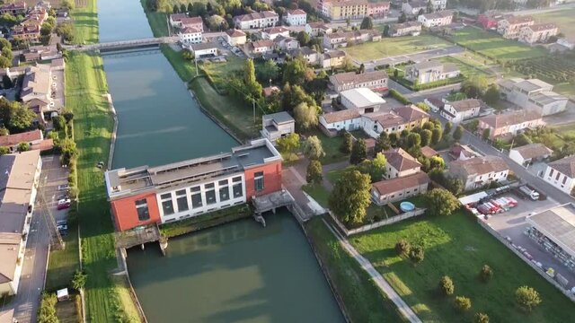 Bridge over water Boretto, Italy