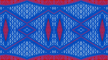 Colorful African fabric – Seamless pattern, cotton, photo 