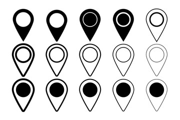 Location icon set. Map pointers isolated on white background.Vector illustration web design element save in 10 eps