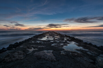 Blue hour ocean pier