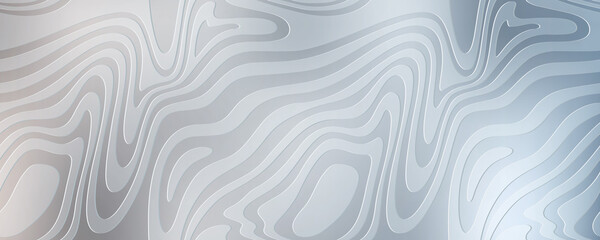 White Papercut Background with Waves. Vector 3d Illustration. Abstract Geometric Minimalist Cover Design