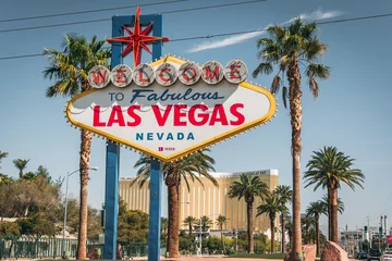 Stickers pour porte Las Vegas bienvenue dans le fabuleux las vegas nevada