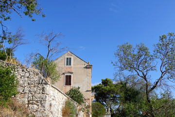 Historical building in Lastovo, small town on island Lastovo, Croatia.
