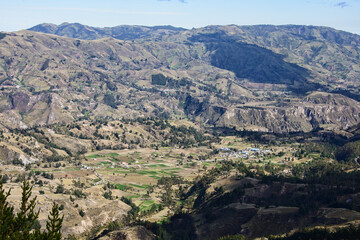 Beautiful cultivated valley in the Rio Toachi Canyon along the Quilotoa Loop Trek, Quilotoa, Ecuador