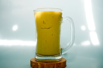 Glass of avocado smoothie 