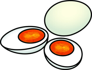 Salted duck eggs with bright orange/yellow yolks.