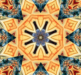 Abstract kaleidoscope background. Unique mandala design