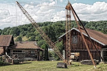 Kran auf Bauernhof