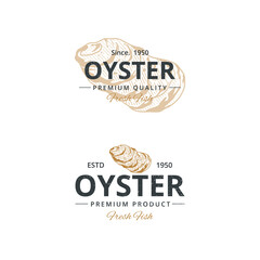 Vintage oyster logo template for restaurant
