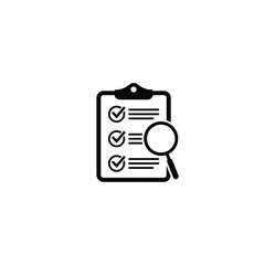 Magnifier assessment checklist icon, isolated vector