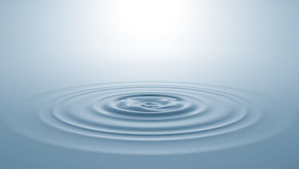 Water splash and circles on the water. 3D rendering