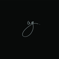 ag handwritten logo for identity black background