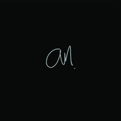 an handwritten logo for identity black background