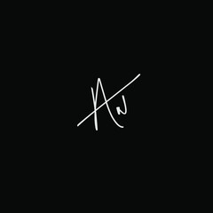 AN handwritten logo for identity black background