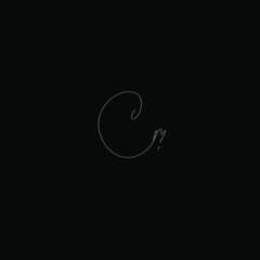 Cm handwritten logo for identity black background