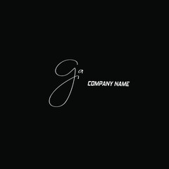 ga initial handwriting black background